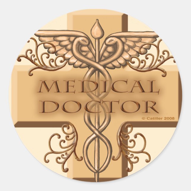 Sticker Rond Médecin croisé (Devant)