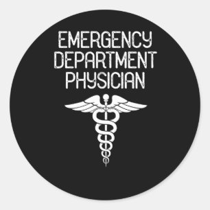 Sticker Rond Médecin du service d'urgence Médecin ER