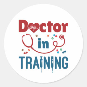 Sticker Rond Médecin en formation futur médecin