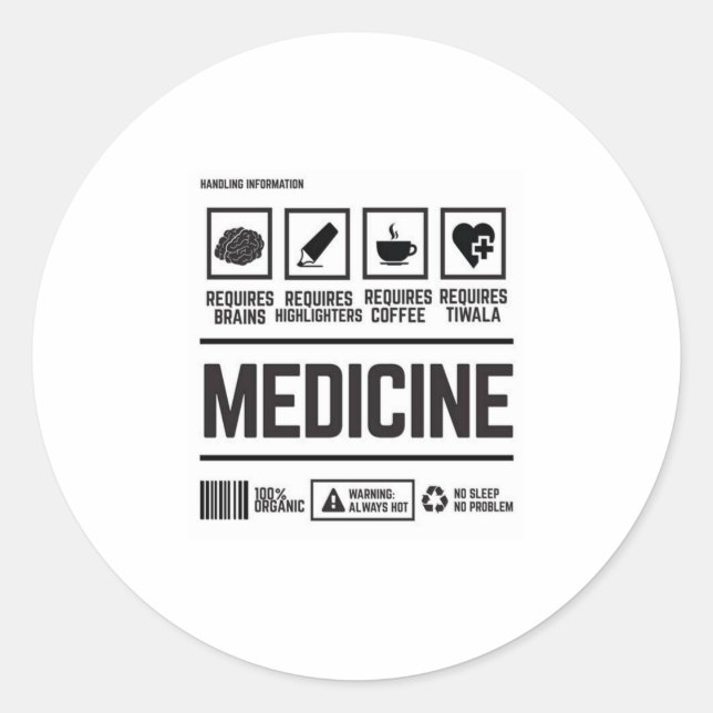 Sticker Rond médecine (Devant)