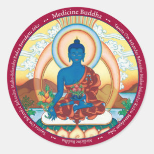 Sticker Rond Médecine Bouddha d'AUTOCOLLANT - avec
