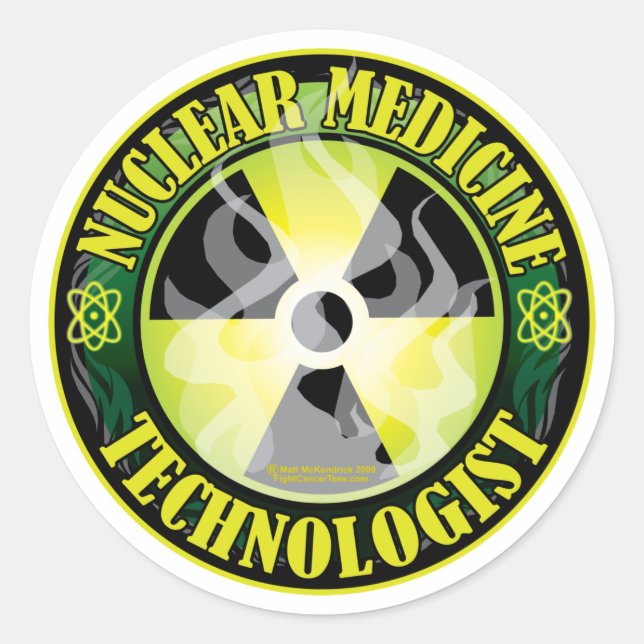 Sticker Rond Médecine nucléaire Tech 2 (Devant)