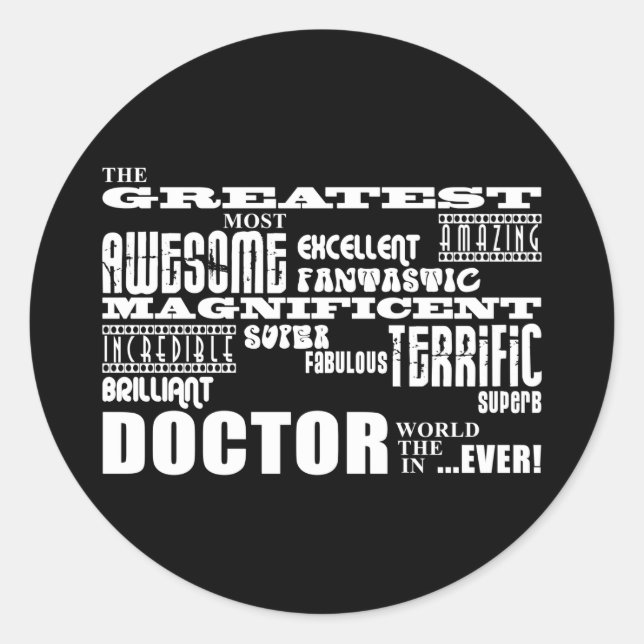 Sticker Rond Médecins cool modernes amusants Meilleur Docteur M (Devant)