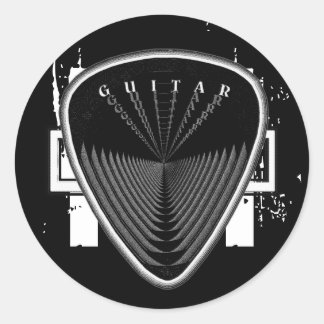 Sticker Rond Médiator pour guitare