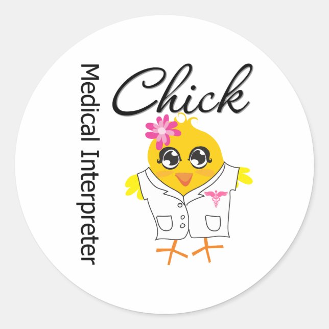 Sticker Rond Médicale Interprète Chick (Devant)
