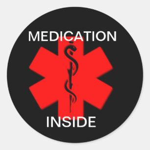 Sticker Rond Médicament à l'intérieur de l'autocollant