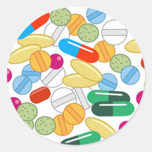 Sticker Rond Médicaments