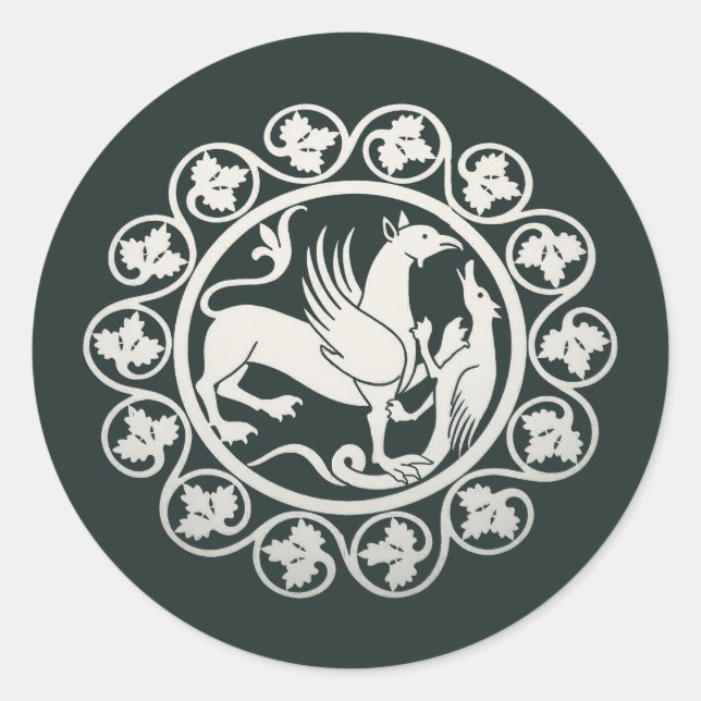Sticker Rond Medieval Griffin Combat Medallion (Devant)