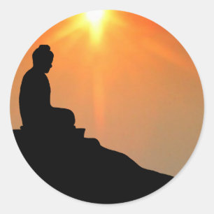 Sticker Rond Méditation de bouddha