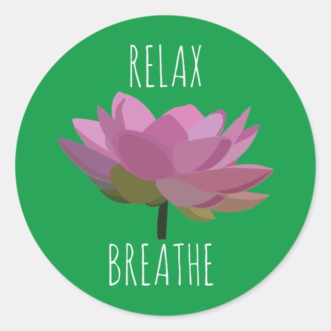 Sticker Rond Méditation de Lotus Flower Yoga (Devant)