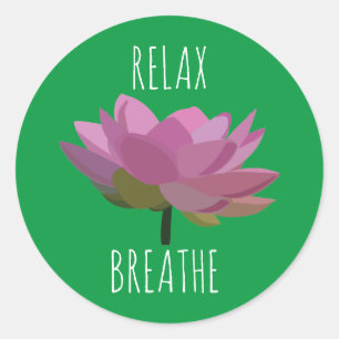 Sticker Rond Méditation de Lotus Flower Yoga