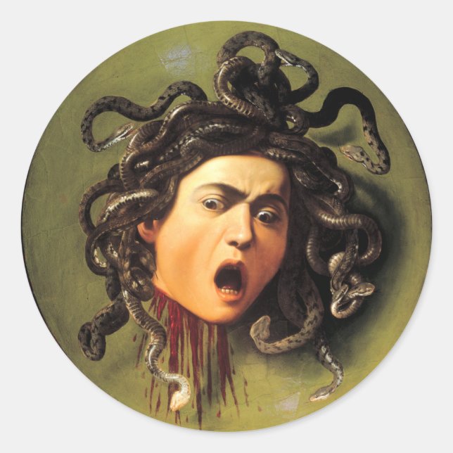 Sticker Rond Medusa, Caravaggio (Devant)