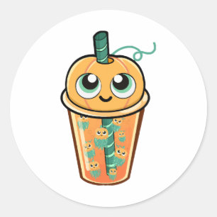 Sticker Rond Méduse de boba de citrouille