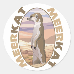 Sticker Rond Meerkat