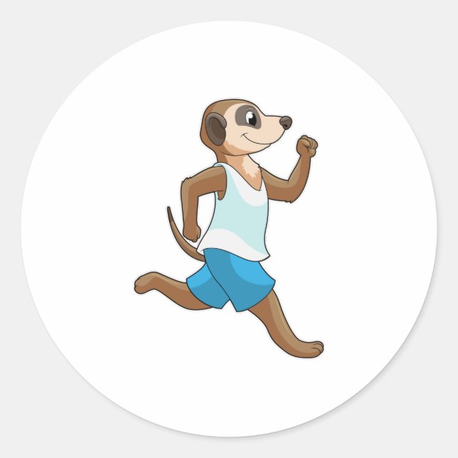 Sticker Rond Meerkat à Running Sports (Devant)