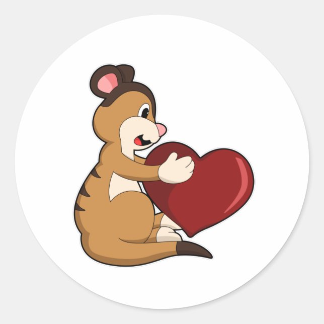 Sticker Rond Meerkat avec coeur (Devant)