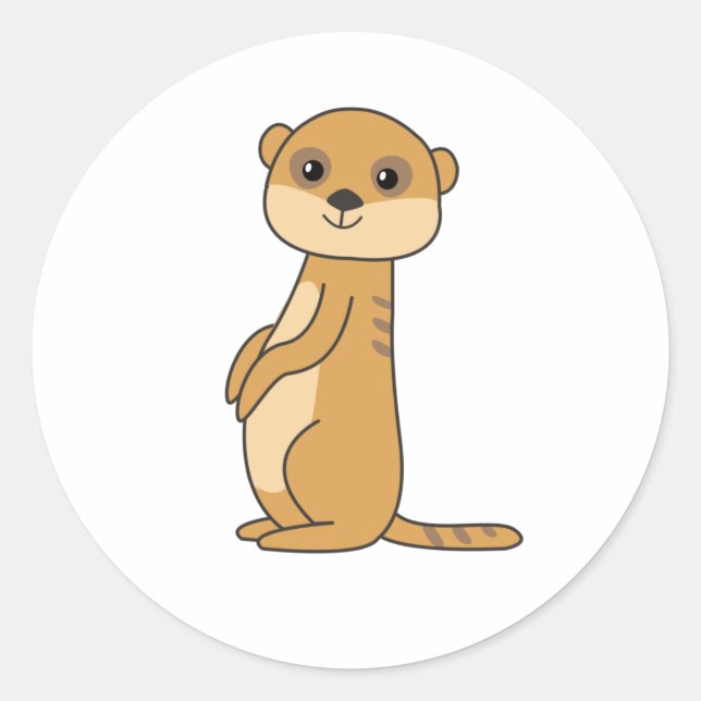 Sticker Rond Meerkat Sweet Animaux Pour Enfants (Devant)