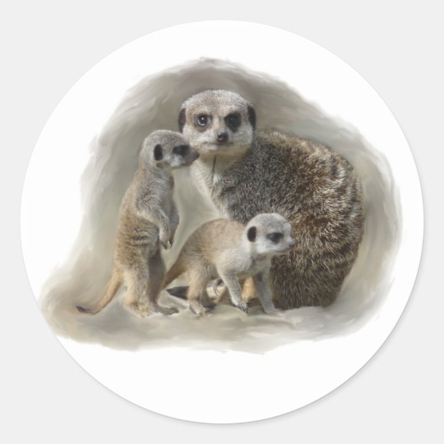 Sticker Rond meerkats (Devant)