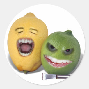 Sticker Rond Méfiez-vous du citron zester