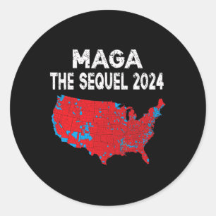 Sticker Rond Mega La Sequel Président Trump 2024 Carte électora
