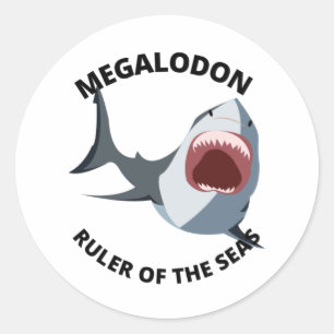 Sticker Rond Megalodon