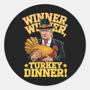Sticker Rond Meilan Uni-adultes Humour Funny Trump Gagnant