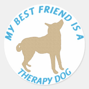 Sticker Rond Meilleur ami Thérapie Chien