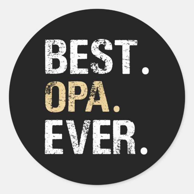 Sticker Rond Meilleur Cadeau Opa Graphique De Grand-Fille (Devant)