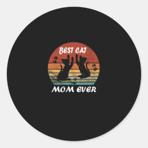 Sticker Rond Meilleur Chat Maman Jour des Mères Cadeau Drôle