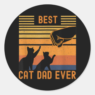 Sticker Rond Meilleur Chat Papa Jamais Fist Bump Pour Fourrure 