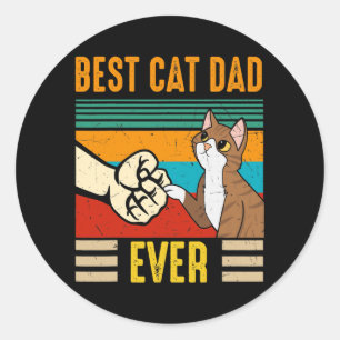 Sticker Rond Meilleur Chat Papa Jamais Tee Drôle Chat Daddy Pèr
