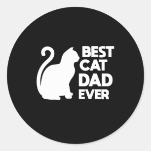 Sticker Rond Meilleur Chat Papa toujours mignon Animaux de comp