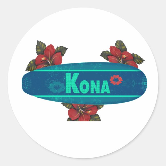 Sticker Rond Meilleur de Kona (Devant)
