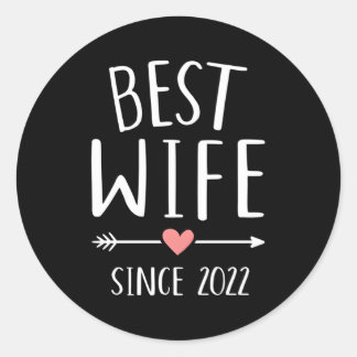 Sticker Rond Meilleur Depuis 2022 Pour 1Er Anniversaire Mariage