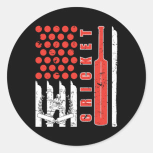 Sticker Rond Meilleur design de cricket pour hommes femmes enfa
