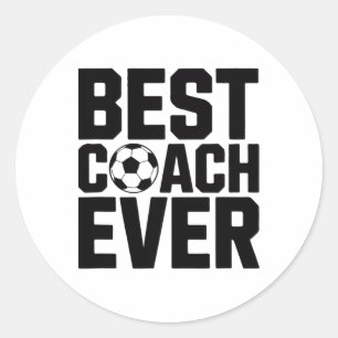 Sticker Rond Meilleur entraîneur de football pour idée cadeau d