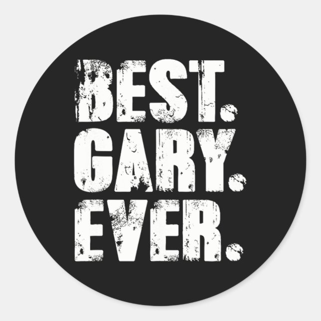 Sticker Rond Meilleur Gary Jamais Anniversaire Nom Chemise Humo (Devant)