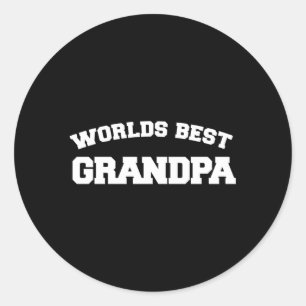 Sticker Rond Meilleur Grand-Père Du Monde De Nouveaux Grandpas