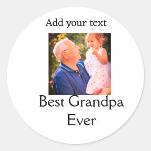 Sticker Rond Meilleur grand-père jamais grand-père photo cadeau