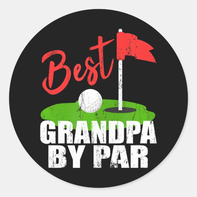 Sticker Rond Meilleur Grand-Père Par Parc Golf (Devant)