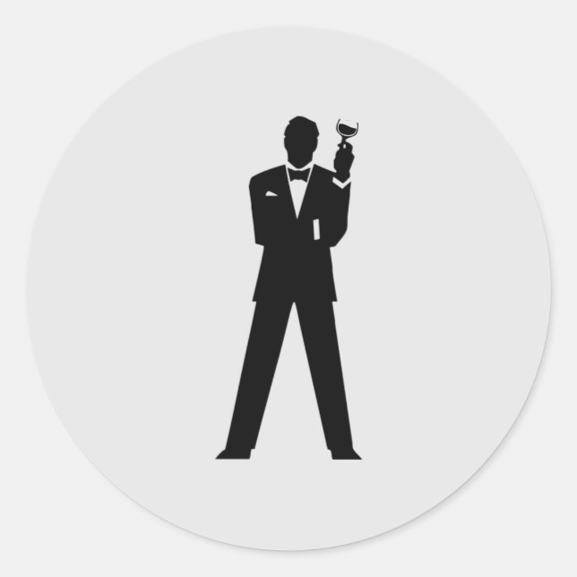 Sticker Rond Meilleur homme ou Groomsman Invitation Enveloppe P (Devant)