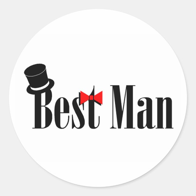 Sticker Rond Meilleur homme Top Hat (Devant)