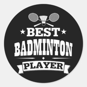 Sticker Rond Meilleur joueur de badminton