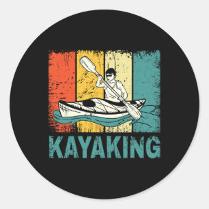 Sticker Rond Meilleur Kayak Art Pour Hommes Femmes Kayak Fishin