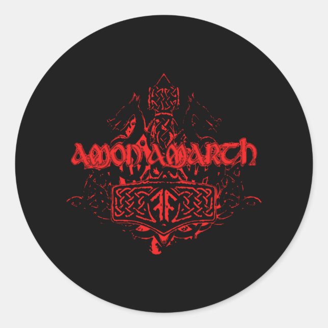 Sticker Rond Meilleur Merch d'Amon Amarth Music Legends (Devant)