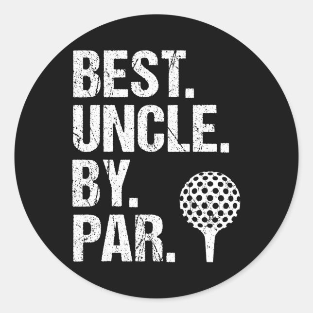 Sticker Rond Meilleur Oncle Par Par Par Golf Oncle Meilleur Onc (Devant)
