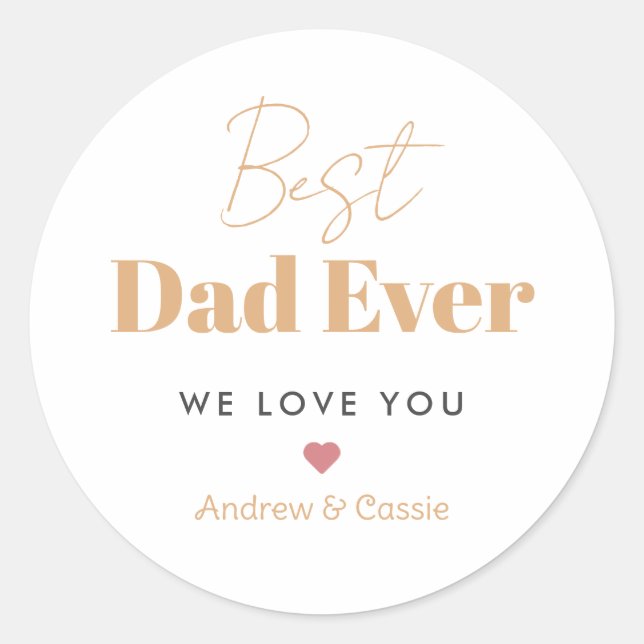 Sticker Rond Meilleur papa (Devant)