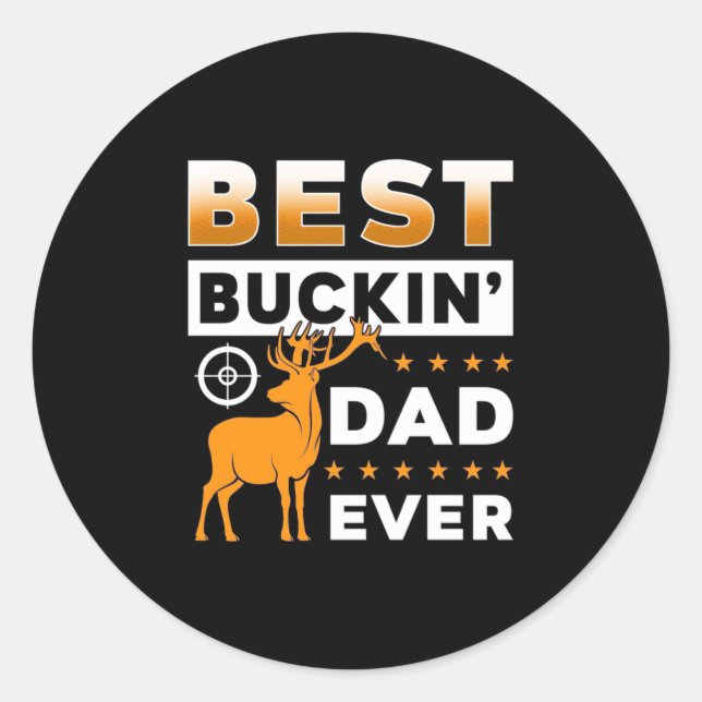 Sticker Rond Meilleur papa Buckin jamais (Devant)