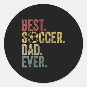 Sticker Rond Meilleur Papa de Football Jamais Papa Fête des Pèr
