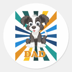 Sticker Rond Meilleur papa de Shih Tzu drôle cadeau de chien de